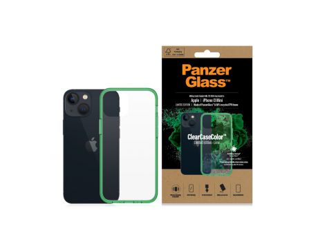 PanzerGlass ClearCaseColor Lime за Apple iPhone 13 mini, прозрачен/зелен на супер цени