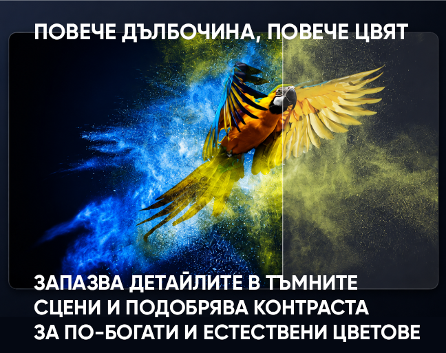 ПОВЕЧЕ ДЪЛБОЧИНА, ПОВЕЧЕ ЦВЯТ ЗАПАЗВА ДЕТАЙЛИТЕ В ТЬМНИТЕ СЦЕНИ И ПОДОБРЯВА КОНТРАСТА ЗА ПО-БОГАТИ И ЕСТЕСТВЕНИ ЦВЕТОВЕ