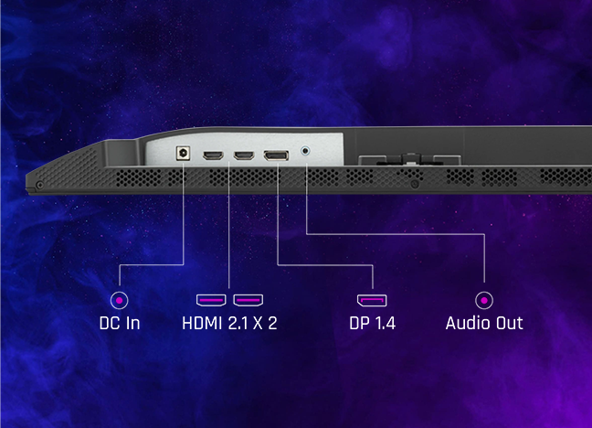 Възползвайте се от разширената свързаност с VX24G1-HD, оборудван с два HDMI 2.0 порта и един DisplayPort 1.4 вход, всички способни да осигурят изумителни честоти на опресняване. Свържете едновременно компютри и конзоли и безпроблемно превключвайте между тях, за да се насладите на най-доброто от двата гейминг свята в рамките на опростена конфигурация.