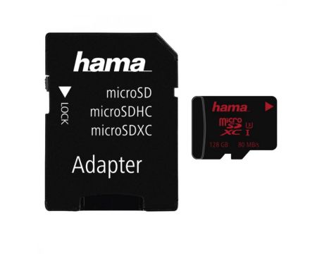 128GB Hama microSDHC + Адаптер, черен на супер цени