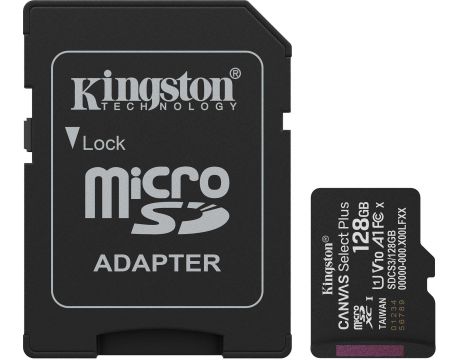 128GB microSD Kingston Canvas Select Plus и SD адаптер, черен на супер цени
