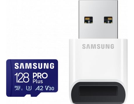 128GB microSDXC Samsung PRO Plus + USB адаптер на супер цени