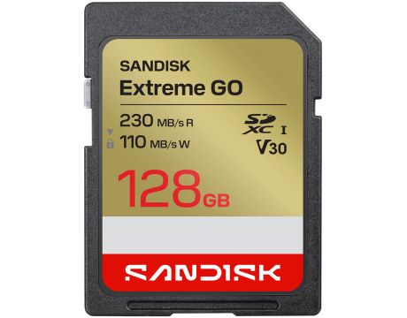 128GB SanDisk Extreme GO SD UHS-I, черен/златист на супер цени