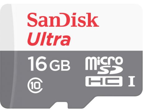 16GB microSDHC SanDisk Ultra Android + SD Adapter, бял/сив на супер цени