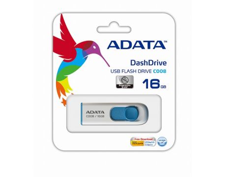 16GB ADATA C008, бял / син на супер цени
