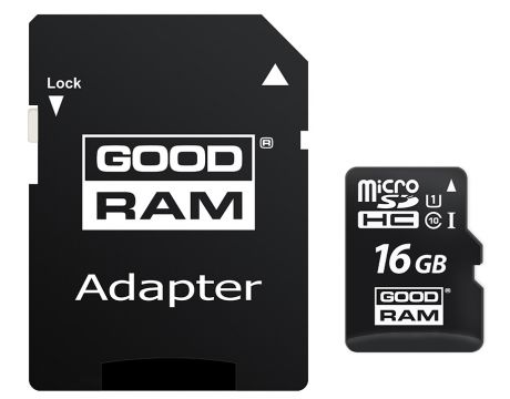 16GB microSDHC GOODRAM + SD Adapter, черен на супер цени