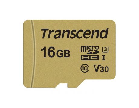 16GB microSDHC Transcend TS16GUSD500S + Адаптер, златист на супер цени