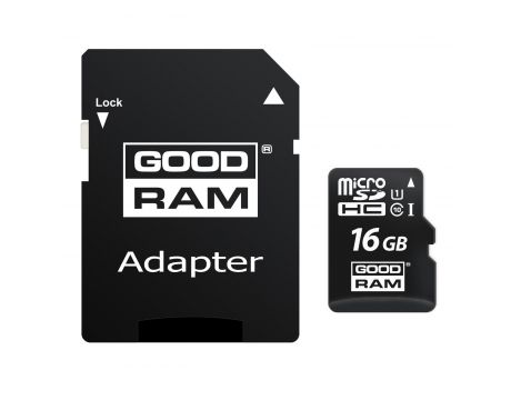16GB microSDXC GOODRAM + Адаптер, черен на супер цени
