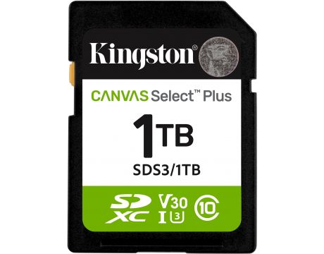 1TB SDXC Kingston Canvas Select Plus, черен на супер цени