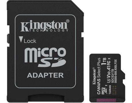 1TB microSD Kingston Canvas Select Plus и SD адаптер, черен на супер цени