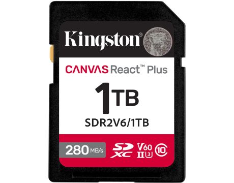 1TB SDXC Kingston Canvas React Plus, черен на супер цени
