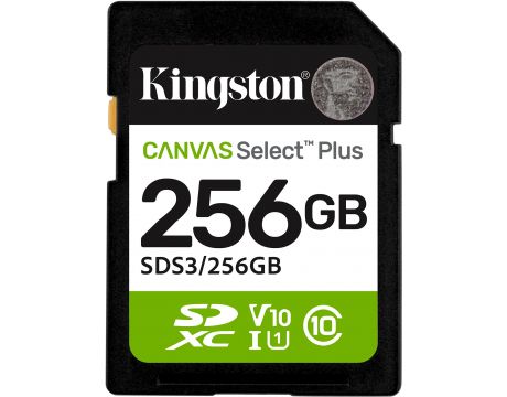 256GB SDXC Kingston Canvas Select Plus, черен на супер цени