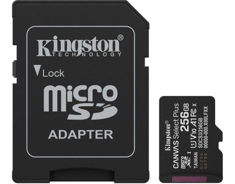 256GB microSD Kingston Canvas Select Plus и SD адаптер, черен на супер цени