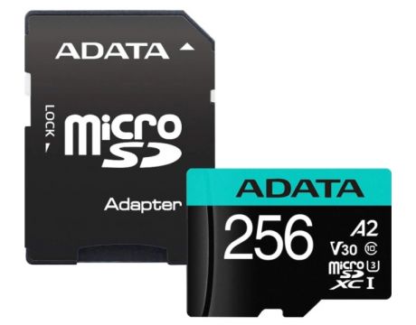 256GB microSDXC ADATA Premier Pro + SD адаптер на супер цени