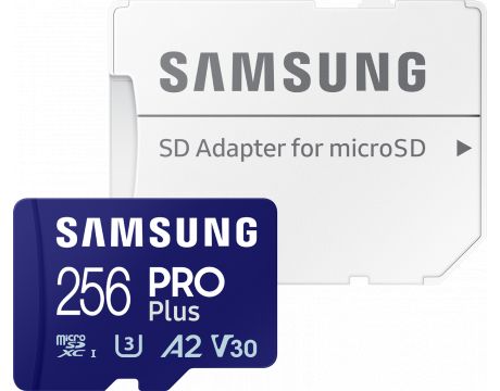 256GB microSDXC Samsung PRO Plus + SD адаптер на супер цени