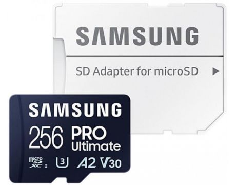 256GB microSDXC Samsung PRO Ultimate + SD адаптер на супер цени