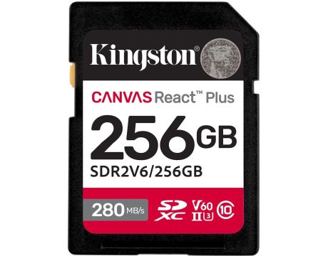 256GB SDXC Kingston Canvas React Plus, черен на супер цени