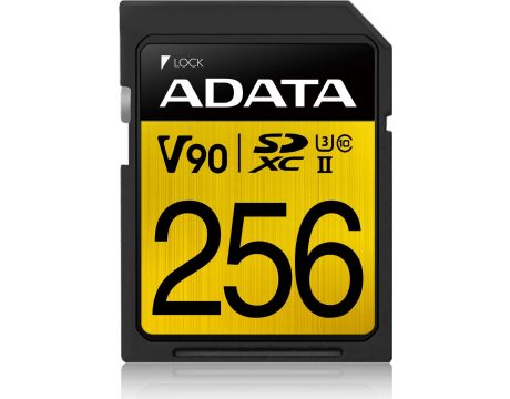 256GB SDXC ADATA Premier ONE, черен/жълт на супер цени