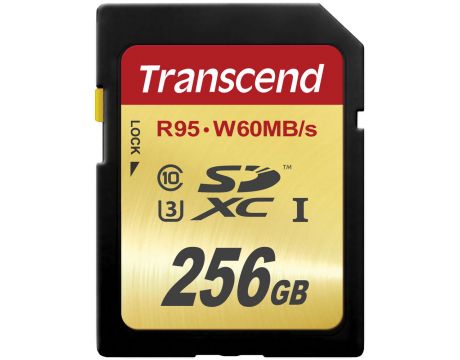 256GB SDXC Transcend TS256GSDU3, черен на супер цени