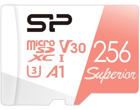 256GB Silicon Power Superior и SD адаптер, бял/червен на супер цени