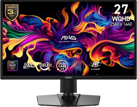 26.5" MSI MAG 272QP QD-OLED X24 на супер цени