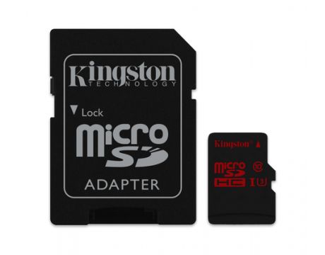 32GB microSDHC Kingston с адаптер, Черен на супер цени