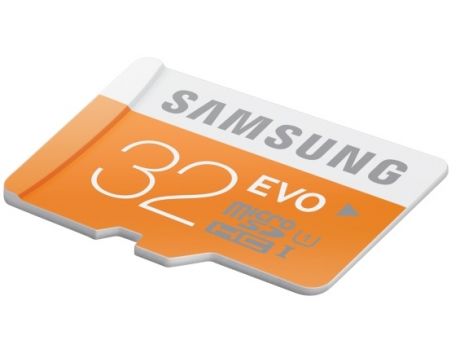 32GB microSDHC Samsung EVO, бял / оранжев на супер цени