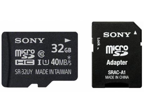 32GB microSDHC Sony SR32UYA + адаптер, черен на супер цени