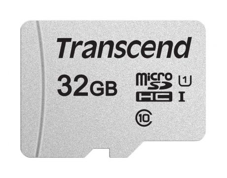 32GB microSDHC Transcend + SD Adapter, черен/сребрист на супер цени