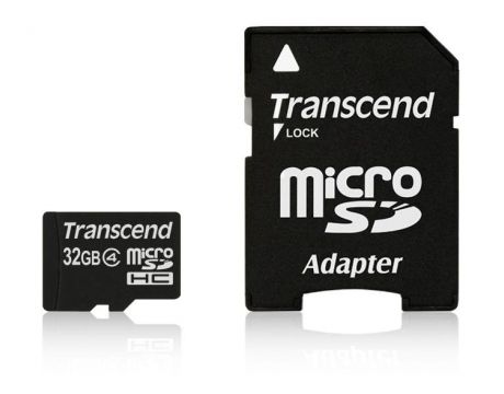 32GB microSDHC Transcend TS32GUSDHC4 + Адаптер, черен на супер цени