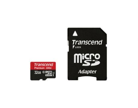32GB microSDHC Transcend TS32GUSDU1 + адаптер, черен на супер цени