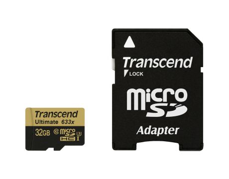 32GB microSDHC Transcend TS32GUSDU3 + Адаптер, черен на супер цени