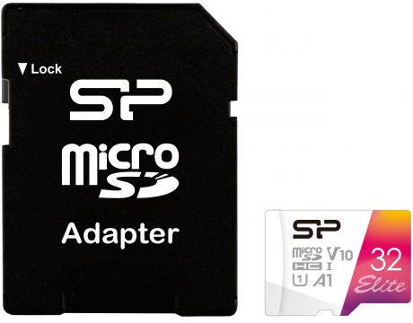 32GB microSDHC Silicon Power Elite Colorful и SD адаптер, бял/розов на супер цени