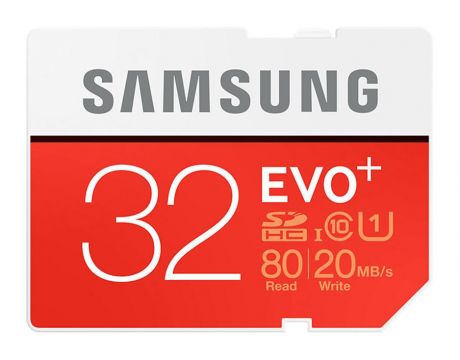 32GB SDHC Samsung  EVO+, червен на супер цени