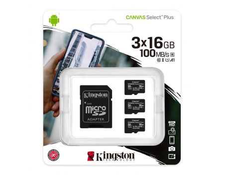 3x16GB microSDHC Kingston Canvas Select Plus на супер цени