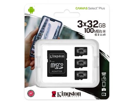 3x32GB microSDHC Kingston Canvas Select Plus на супер цени