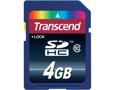 4GB SDHC Transcend TS4GSDHC10, Черен на супер цени