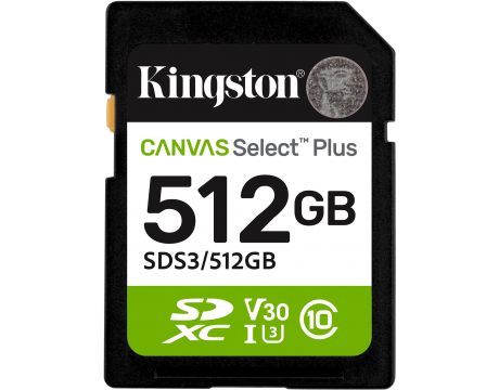 512GB SDXC Kingston Canvas Select Plus, черен на супер цени