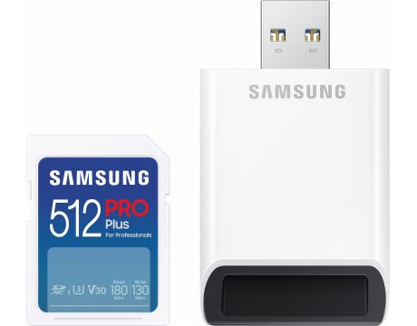 512GB SDXC Samsung PRO Plus (2023) + USB адаптер на супер цени