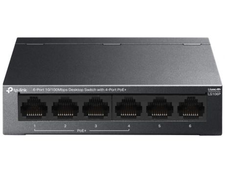 6-портов 10/100 Mbps настолен комутатор TP-Link LS106P с 4 PoE+ порта на супер цени