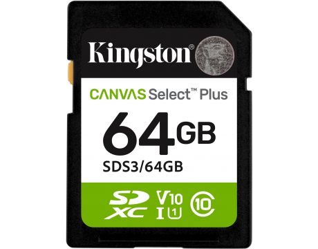 64GB SDXC Kingston Canvas Select Plus, черен на супер цени
