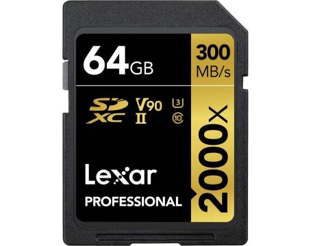 64GB SDXC Lexar 2000x, черен на супер цени