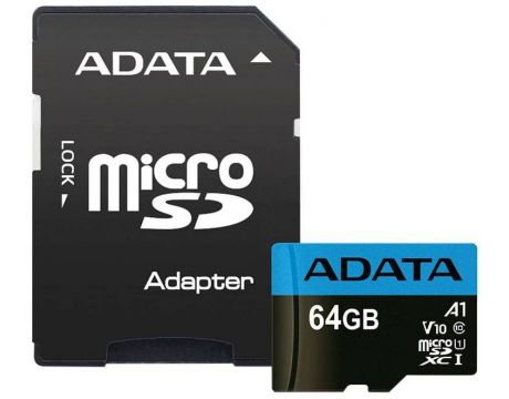 64GB microSDXC ADATA Premier + SD адаптер на супер цени