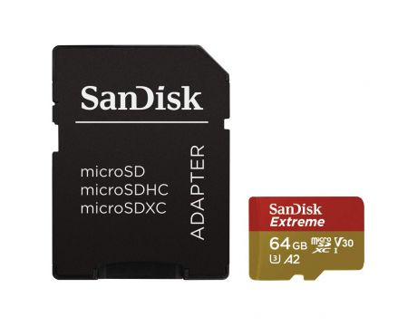 64GB microSDXC SanDisk Extreme, черен на супер цени