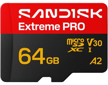 64GB microSDXC SanDisk Extreme PRO, черен/червен на супер цени