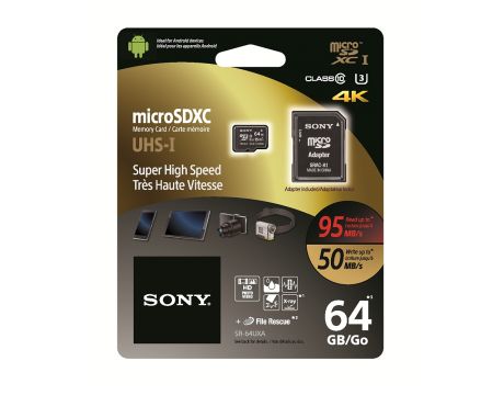64GB microSDXC Sony SR64UXA, черен на супер цени