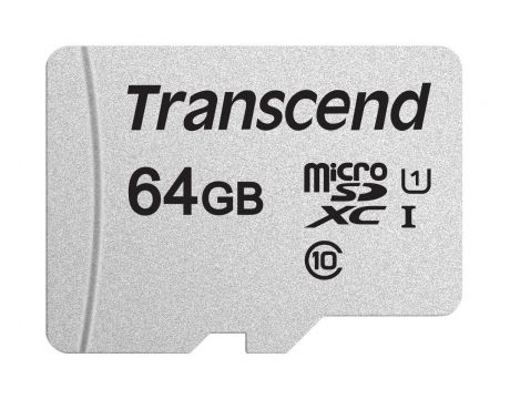 64GB microSDXC Transcend + SD Adapter, черен/сребрист на супер цени
