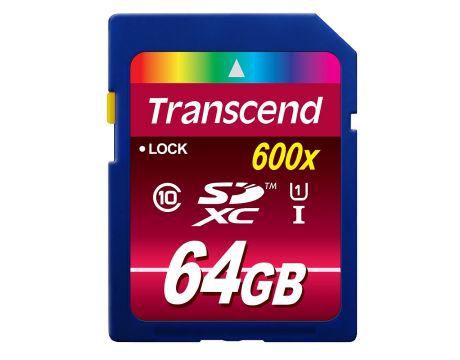 64GB SDXC Transcend TS64GSDXC10U1, син на супер цени