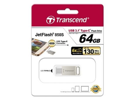 64GB Transcend JetFlash 850S, сребрист на супер цени
