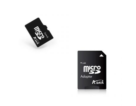 8GB microSDHC ADATA + Адаптер, черен на супер цени